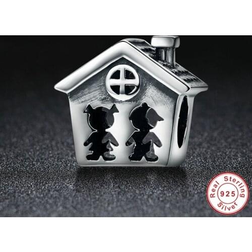Fit Europe Bracelet 925 Sterling Silver Boy&Girl Sweet Home Charm Perfect Love Life House S925 Beads Female Original Jewelry