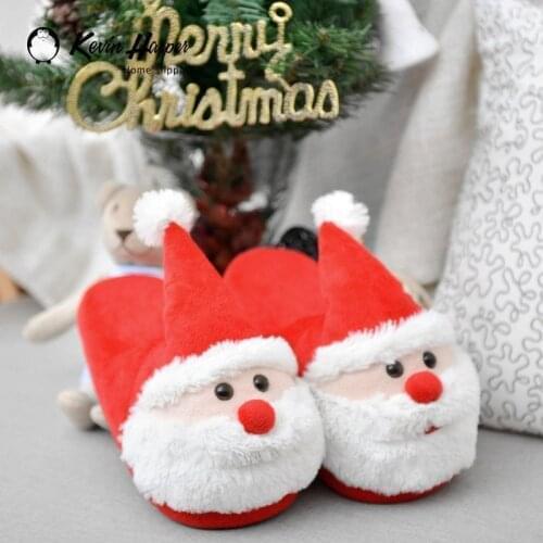 Lovely Christmas Slippers Winter Coral Velvet Super EVA Bottom Sole Shoes Boys Girls Toddler Baby Shoes Comfortable Daily Wear