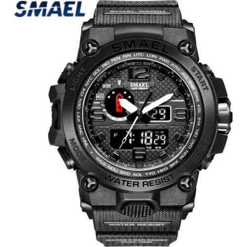 SMAEL Mens Watches New Style Brand Men LED Digital Quartz Watch Waterproof All Black Military Sport Man Clock Relogio Masculino