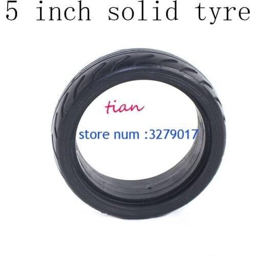 2019 New Good Quality 5 Inch Rubber Tyre Solid Tire for Balancing Car, Electric Skateboard , Trolley Cart , Baby Carriage