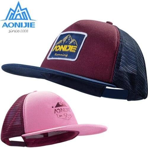 AONIJIE E4605 Sports Adjustable Breathable Flat Eaves Sun Visor Snapback Cap Trucker Hat Mesh Back for Running Hiking Baseball