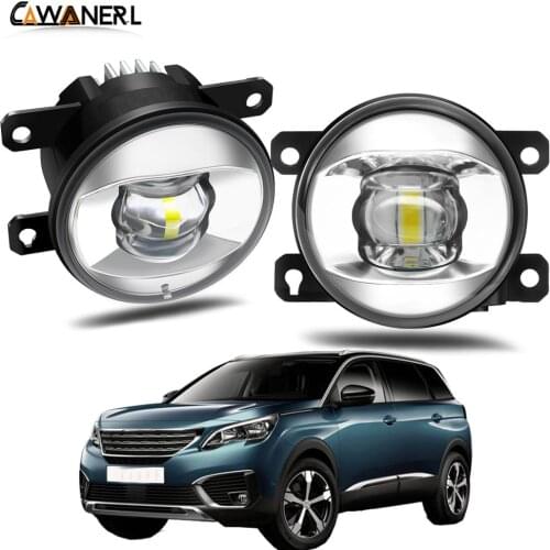 Fog Light Assembly For Peugeot 5008 2009-2018 Car Driver + Passenger LED Lens Fog Lamp Daytime Running Light 30W 8000LM 12V
