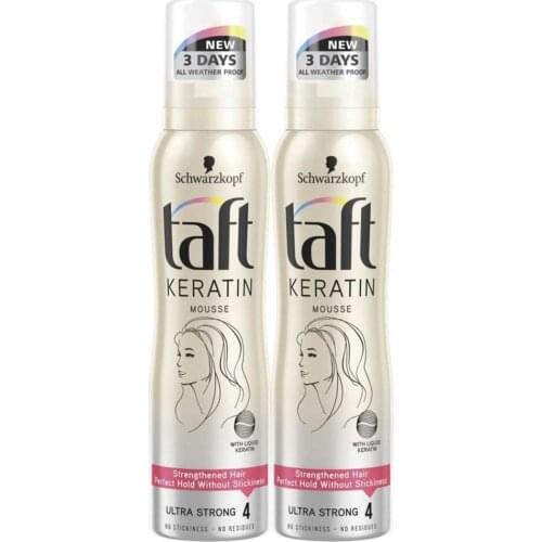 TAFT Hair Gel Wax Hair Foam KERATIN strengthened hair 150 ml + 150 ml / 2 pcs