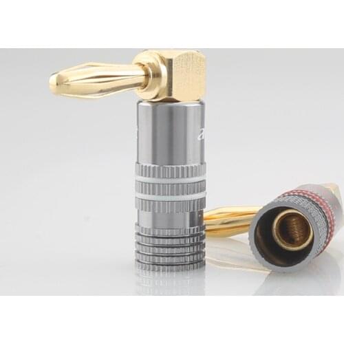 High Quality 8PCS Audiocrast BL837G Right Angle 4mm Banana Plug Audio Speaker Cable Connector Screw