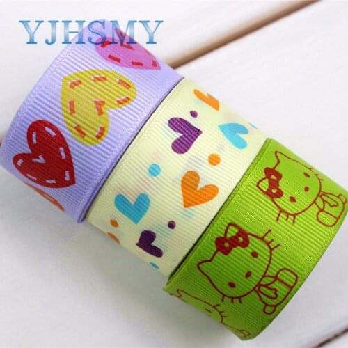 YJHSMY H-17413-1271,10 yards,25 mm Cartoon Ribbon Thermal transfer Printed grosgrain Wedding DIY Accessories materials gift wrap