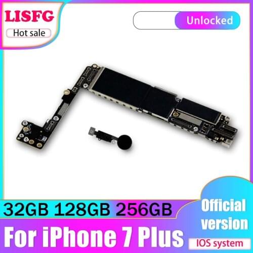 Factory unlocked 100% Original for iphone 7 Plus Motherboard With/Without Touch ID,No iCloud for iphone 7Plus 7P Logic Mainboard