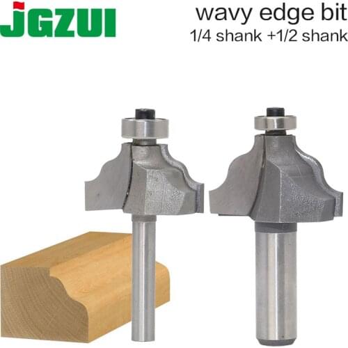1pc 1/2"1/4 Shank Wavy Edge Molding Router Bit C3 Carbide Tipped Wood Cutting Tool woodworking router bits