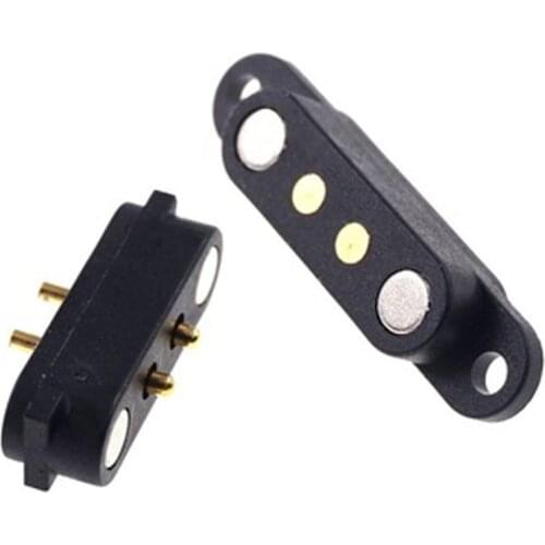 10 Pair Spring-Loaded Magnetic Pogo Pin Connector 2 Pole Pitch 2.8 MM Through Hole Male Female 2A 36V DC Power Charge Probe