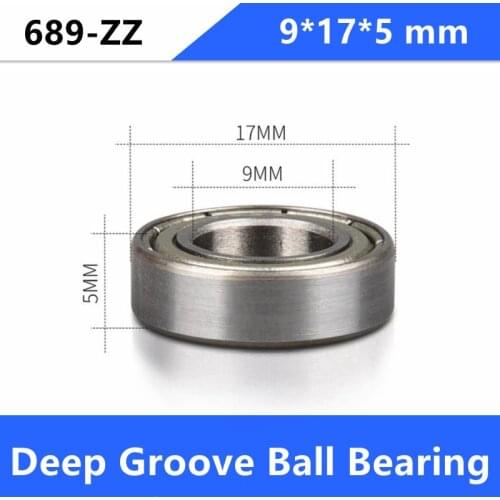 100/200/300pcs 689ZZ miniature ball bearing 689 689Z 689-2Z shielded cover deep groove ball bearings 9*17*5 mm