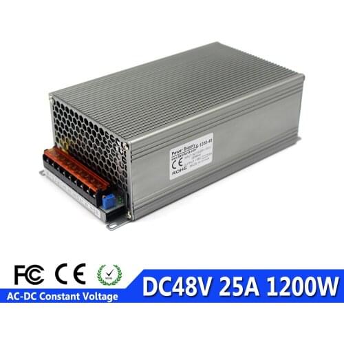 1200W 48V 25A Switching power supply 110v 220v AC to DC48V Driver Ac-Dc Converter for CNC Router Stepper Motor Monitor machinery
