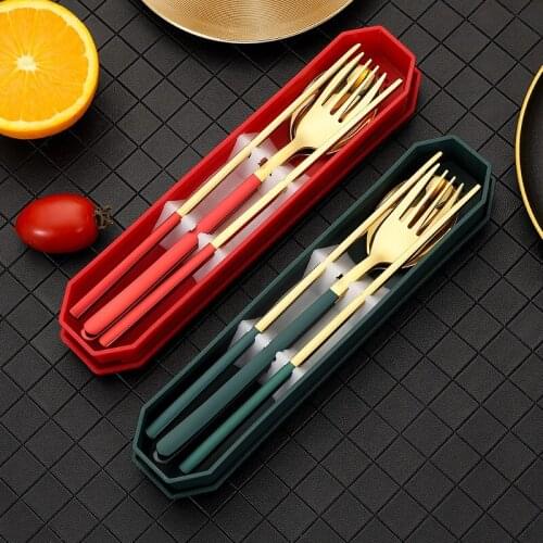 304 Stainless Steel Portable Tableware Spoon Fork Chopsticks Student Outdoor Travel Three Piece Set Can Be Customized Logo
