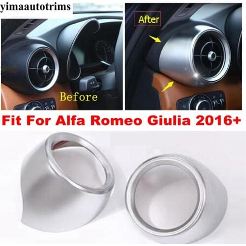 Accessories For Alfa Romeo Giulia 2016 - 2020 Side Front Air Conditioning AC Vent Outlet Cover Trim ABS Matte Interior Refit Kit