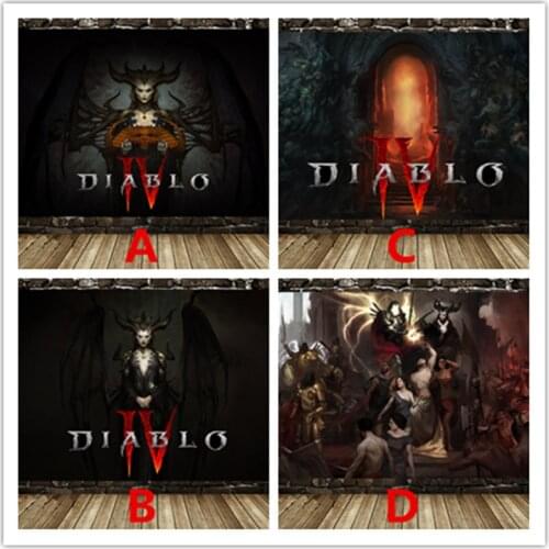 Diablo IV HD Game Poster Diablo Iv Lilith Canvas Poster Paintings Dormitory Apartment Decoration Painting Bedroom Wall Stickers