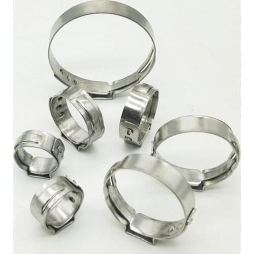 Free shipping middle size pipe Clamps High Quality 10PCS Stainless Steel 304 Single Ear Hose Clamps Assortment Kit Single