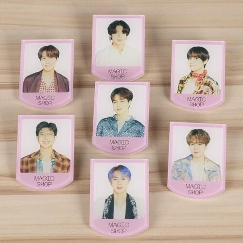 NEW KOREA Kpop Bangtan Boys Magic Shop Same Pin Badges Acrylic Brooches Jewellery Accessories
