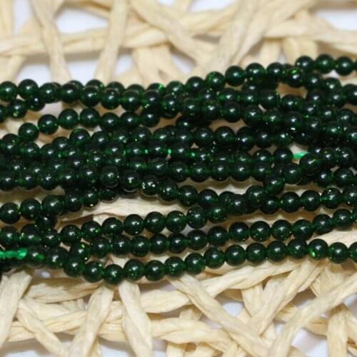New fashion natural stone green sandstone beads 2mm 3mm round spacers beads for jewelry making loose accessories 15inch B411