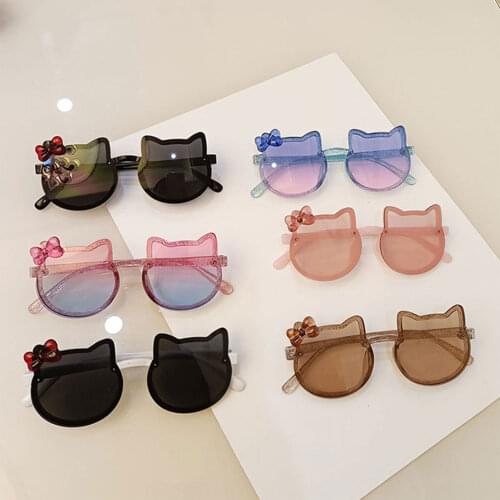 Pudcoco Kids UV400 Sunglasses Cute Cat Frame Outdoor Beach Sunglasses For Toddler Boys Girls 6 Colors