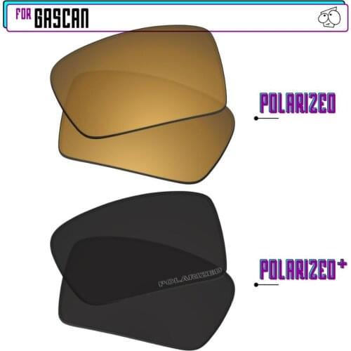 EZReplace Polarized Replacement Lenses for - Oakley Gascan Sunglasses - BlackPPlus-GunmetalP