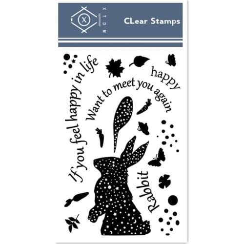 Hot selling rabbit alphabet transparent clear stamp / silicone seal roller stamp DIY scrapbook album / card production