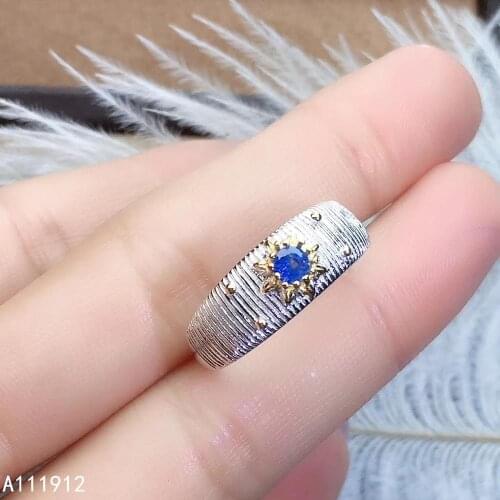 KJJEAXCMY fine jewelry natural sapphire 925 sterling silver new adjustable gemstone women men ring support test luxury elegant