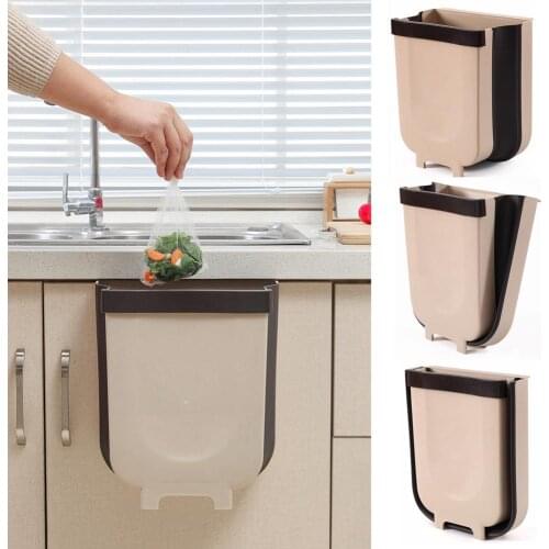 Kitchen Hanging Trash Can Foldable Garbage Can Home Portable Telescopic Picnic Waste Bin for Bathroom Office Car Garbage Can