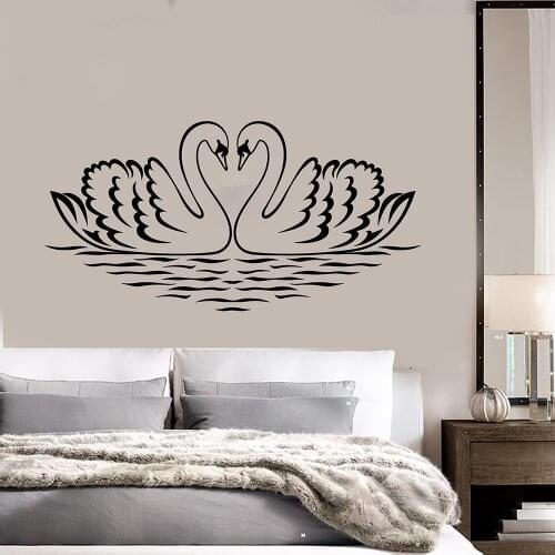Swans Birds Love Romance vinyl wall decal sticker home decor diy art mural wallpaper