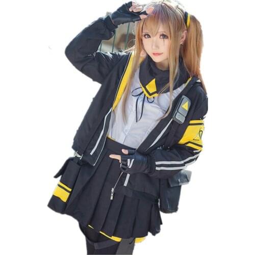 Hot Anime Game Girls Frontline Ump45 Cosplay Costumes Uniform Full Sets include jacket+shirt+skirt+Wig+bags+gloves+Accessories