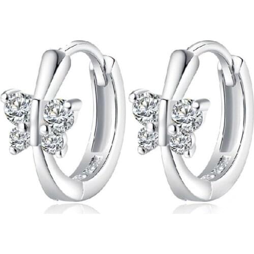 Megin D New Hot Sale Romantic Simple Exquisite Bowkont Zircon Copper Earrings for Women Lover Mother Friend Fashion Gift Jewelry