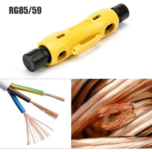 Multi-function RG85/59 Coaxial Cable Stripper Electric Wire Puller Pen Electrician Repair Stripping Pliers Wire Cable Cutter