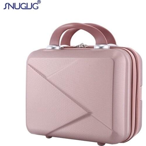 High Quality Fashion Light Suitcase 14 Inches Mini Zipper Lady Business ABS Cosmetic Bag Suitcase For Makeup Bags Toiletry Bag