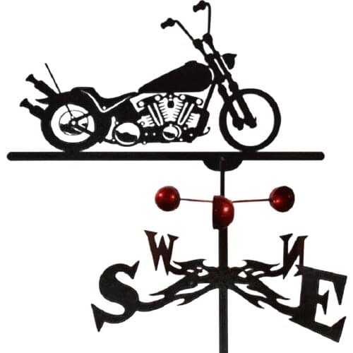 Motorcycle Metal Wind Vane Garden Yard Windmill Ornament Retro European Style Courtyard Roof Farm Decoration Weather Vane