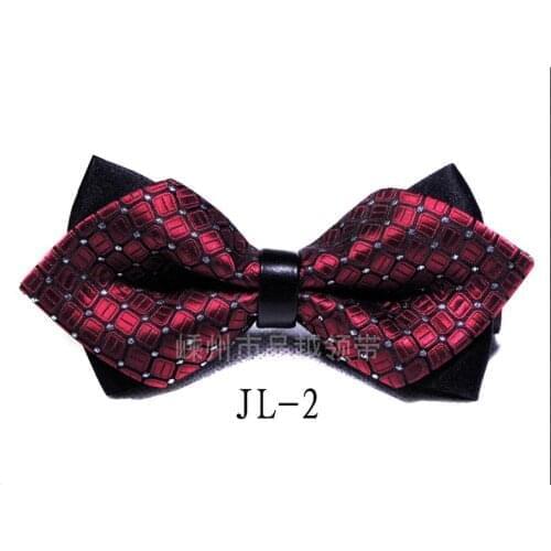 Mens bow tie, pointed horns, Korean leather arrow bow, polyester silk bow tie, Hua Shengzhou