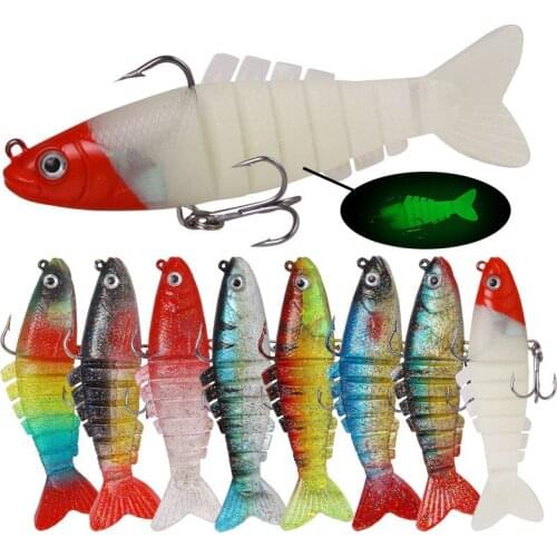 Soft Fishing Lure 9cm-17.5g Soft Lead Bait jointed High Carbon Fish Hook 8 Color Silicon Wobblers Fishing Tackle