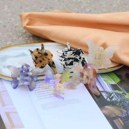 Parent-Child New Women’s Hair Claw Colorful Acetate Plate Bow Hair Clips For Girl Headwear Kids Barrette Styling Tools Hairpins