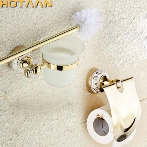 HOTAAN NEW Free shipping Brand new Gold Bathroom Accessories Set,toilet brush holder,Paper Holder,bathroom sets, HT-810100-2