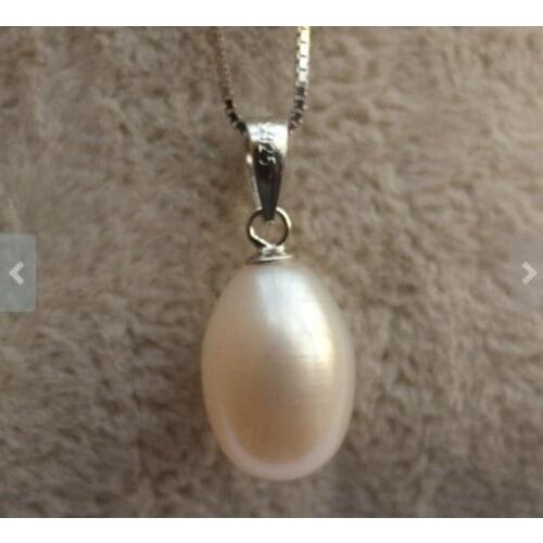 New Arrival Favorite Pearl Necklace AA 9x12MM White Freshwater Pearl Silver Necklace Charming Women Gift Fine Jewelry