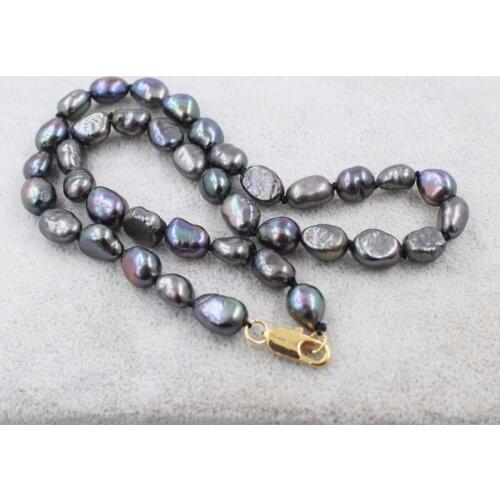 Freshwater pearl baroque white pink yellow orange black gray colors 7-9mm necklace 17inch wholesale beads FPPJ