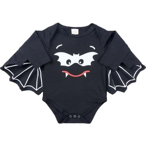 Halloween Bat Wig Baby Girl Boy Romper Cloth Little Newborn Print Funny First Birthday Bodysuit Jumpsuit Christmas Costume
