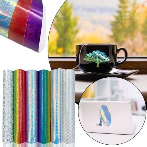 Permanent Self-Adhesive Vinyl Lettering Films Pack Mixed Colorful Holographic Craft Vinyl Plotters Printed Film Multifunction