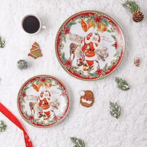 Christmas ceramic plate Western dinner plate tea Western plate Festival