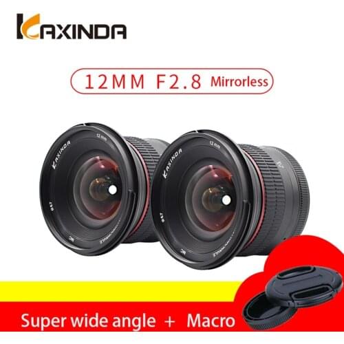 Kaxinda 12mm f/2.8 Manual Prime Lens for Canon Sony Fuji M4/3 Mirrorless Camera