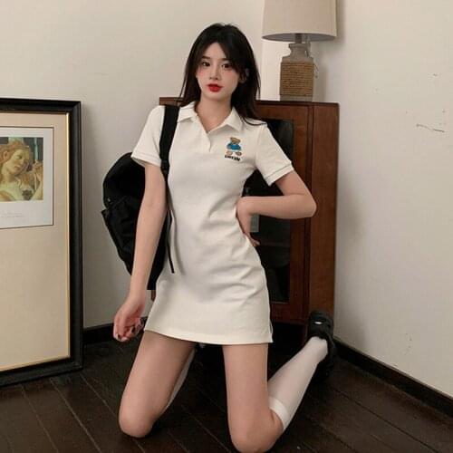 Tennis Skirt T-shirt Dress Female Summer New Hot Girl Design Slim and Thin Temperament Small Hip Skirt