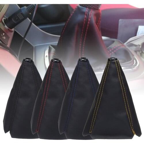 Universal Pu Lederen Auto Versnellingspook Kragen Carbon Fiber Auto Manual Stick Shifter Knop Versnellingspook Boot cover Gaiter