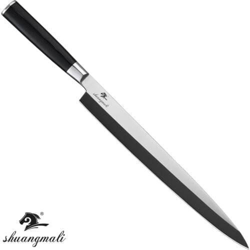 Japanese 12 inch Sushi Knife Sashimi Chef Kitchen Knives High Carbon 5CR15MOV Steel Yanagiba Salmon Slicing Fish Cleaver Knife