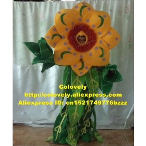 Preety Yellow Sunflower Sun Flower Taiyanfa Bloom Posy Mascot Costume Adult Size With Yellow Big Petal Brown Stamen No.4418