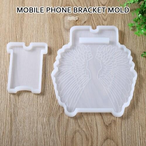 1 Set Silicone Mould Cellphone Bracket Holder Wing Mobile Phone Stand Holder Resin Epoxy Casting Mold Craft DIY Making Tool