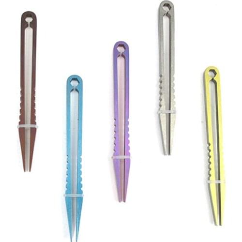 1PC Poratable TC4 Titanium Alloy Tweezers EDC Outdoor Camping Equipment Tourism Tools High Quality Mini CNC Machining Clip