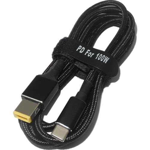 100W Type C USB C Fast Charging Cable Cord DC Power Adapter Converter for Lenovo Thinkpad 20V 2.25A 3.25A 4.5A Laptop Charger