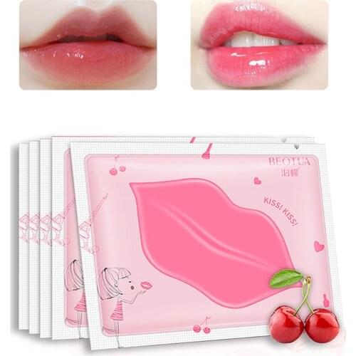 20PCS Lip Plumper Pink Crystal Cherry Essence Lip Shiny Beauty Mask Patches Moisturizing Refine Lip Skin Brightening Cosmetics