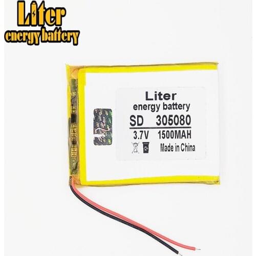 3.7V 1500mAh 305080 Lithium Polymer Li-Po li ion Rechargeable Battery cells For Mp3 MP4 MP5 GPS PSP mobile bluetooth
